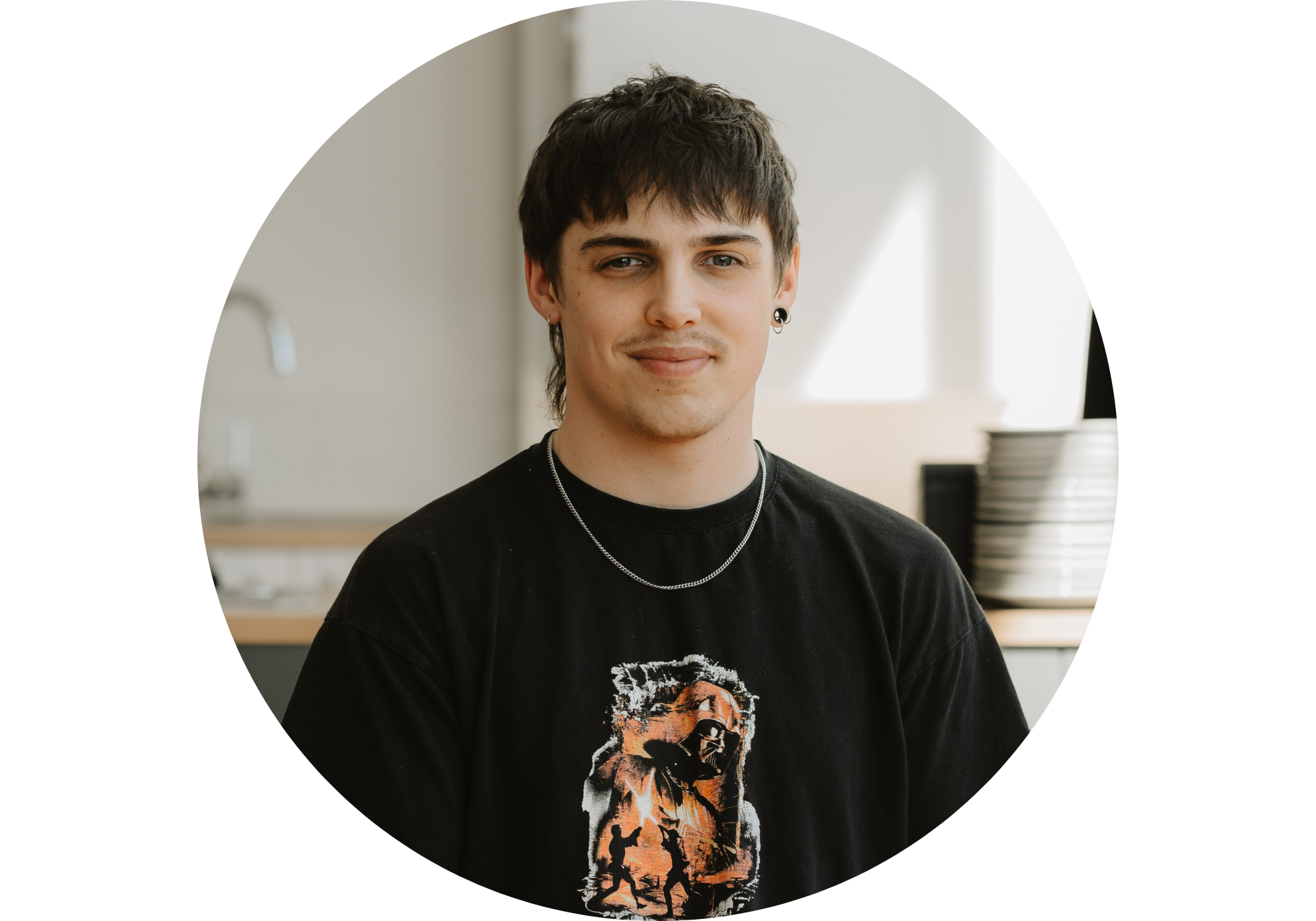 man in front of espresso machine